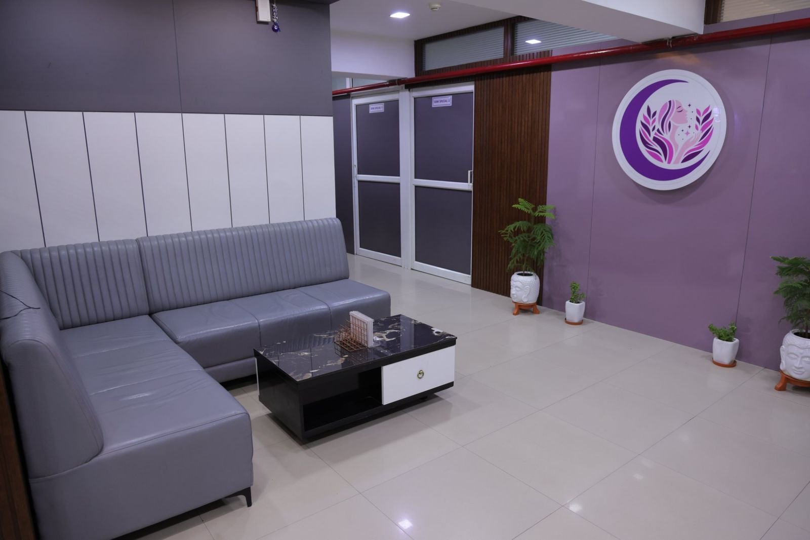 Waiting area at Cosmic Women’s Hospital, Naroda