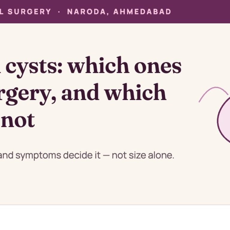 Ovarian cysts: which ones need surgery and which do not — Cosmic Women's Hospital, Naroda